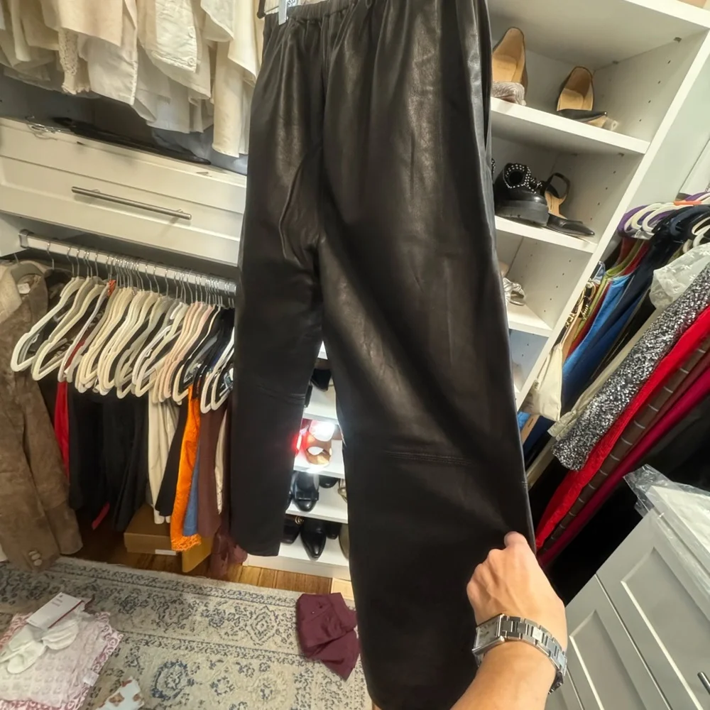 NWT La Ligne Black leather Colby pants - Picture 4 of 6
